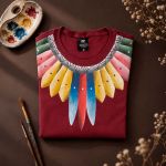 Camiseta Artesanal Pintura Cocar | Etnia Fulni-ô