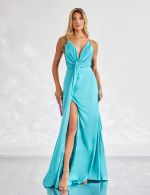 Vestido Longo Tiffany em Cetim Chloe