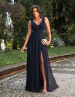 Vestido Longo Azul Marinho Matilde