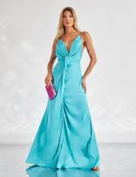 Vestido Longo Tiffany em Cetim Chloe