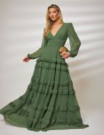 Vestido Longo Verde Oliva Larissa