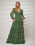 Vestido Longo Verde Oliva Larissa