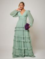 Vestido Longo Verde Sage Larissa