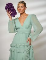 Vestido Longo Verde Sage Larissa