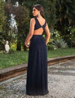Vestido Longo Azul Marinho Matilde