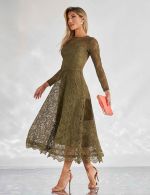 Vestido Midi Verde Oliva Gabriela