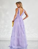 Vestido Longo Lilás em Tule Raquel