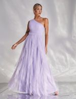 Vestido Longo Lilas em Tule Lizzi