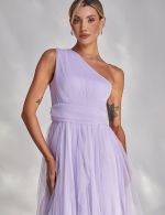 Vestido Longo Lilas em Tule Lizzi