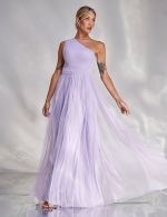 Vestido Longo Lilas em Tule Lizzi