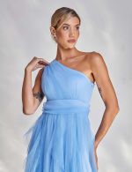 Vestido Longo Azul Serenity em Tule Lizzi