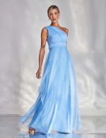 Vestido Longo Azul Serenity em Tule Lizzi