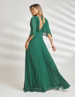 Vestido Longo Plissado Verde Tereza