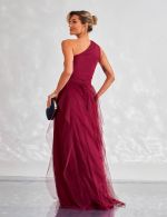 Vestido Longo Marsala em Tule Lizzi