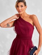 Vestido Longo Marsala em Tule Lizzi