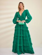 Vestido Longo Verde Esmeralda Larissa