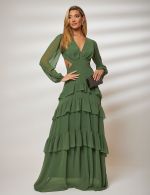 Vestido Longo Verde Oliva Silvana