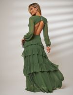 Vestido Longo Verde Oliva Silvana