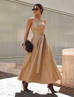 Vestido Longuete Areia Tatiana