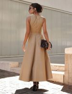 Vestido Longuete Areia Tatiana