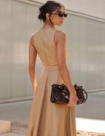 Vestido Longuete Areia Tatiana