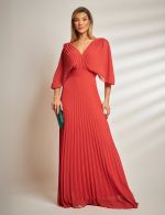 Vestido Longo Terracota Plissado Tereza