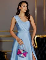 Vestido Longo Azul Serenity em Zibeline Briana
