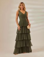 Vestido Longo Verde Oliva Paula