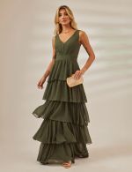 Vestido Longo Verde Oliva Paula