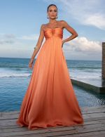 Vestido Longo Laranja Agatha