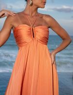 Vestido Longo Laranja Agatha