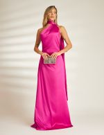 Vestido Longo Fucsia em Cetim Milena