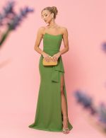 Vestido Longo Verde Oliva Anastacia