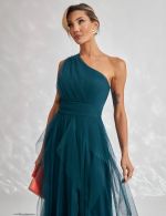Vestido Longo Verde Esmeralda em Tule Lizzi