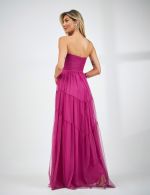 Vestido Longo Fucsia em Tule Sandy
