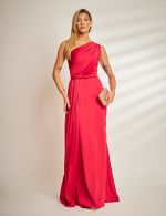 Vestido Longo Cereja em Cetim Giulia