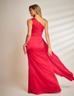 Vestido Longo Cereja em Cetim Giulia