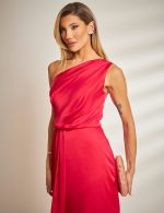 Vestido Longo Cereja em Cetim Giulia