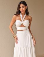 Vestido Midi Branco Luiza