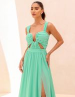 Vestido Longo Verde Menta Ariane