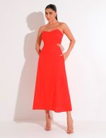 Vestido Midi Vermelho Valeria