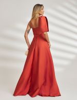 Vestido Longo Terracota em Zibeline Elizabeth