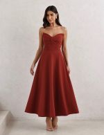Vestido Midi Terracota Anny