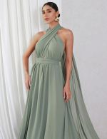 Vestido Longo Verde Sage Monica