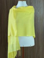 Pashmina Amarela com Franjas