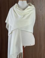 Pashmina Branca com Franjas