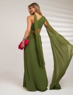 Vestido Longo Verde Oliva Virginia