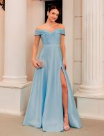 Vestido Longo Azul Serenity em Zibeline Joanne