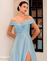Vestido Longo Azul Serenity em Zibeline Joanne