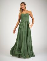Vestido Longo Verde Oliva Poliana